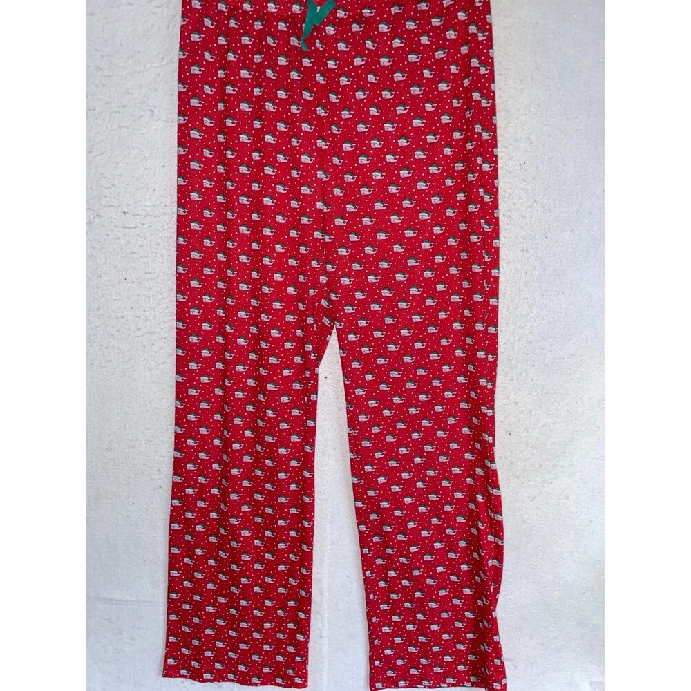 Vineyard Vines Girls Santa Whale Tree Holiday Pajama Pants Red XL Knit Christmas